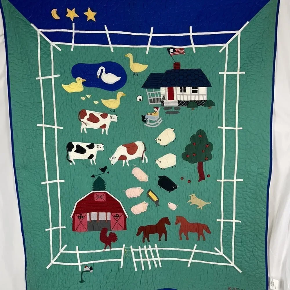 Judi Boisson old McDonald farm quilted blanket